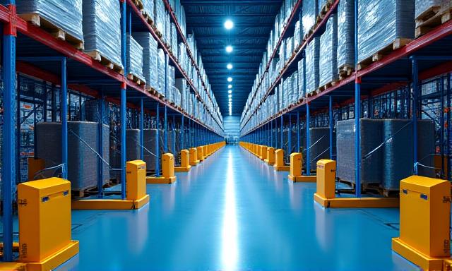 High-efficiency logistics warehouse interior