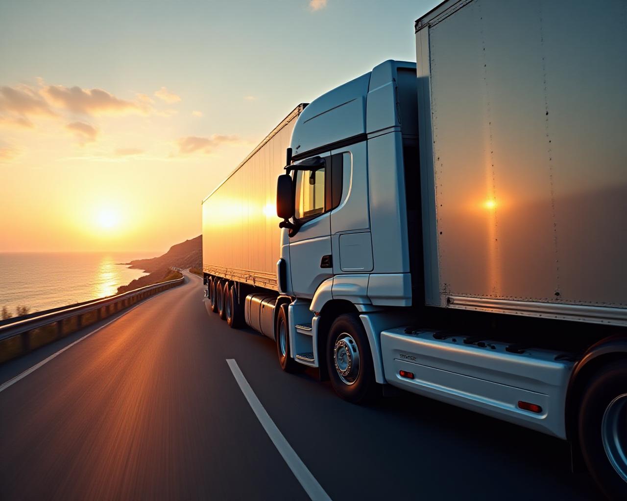 Modern logistics fleet with advanced cargo management technology