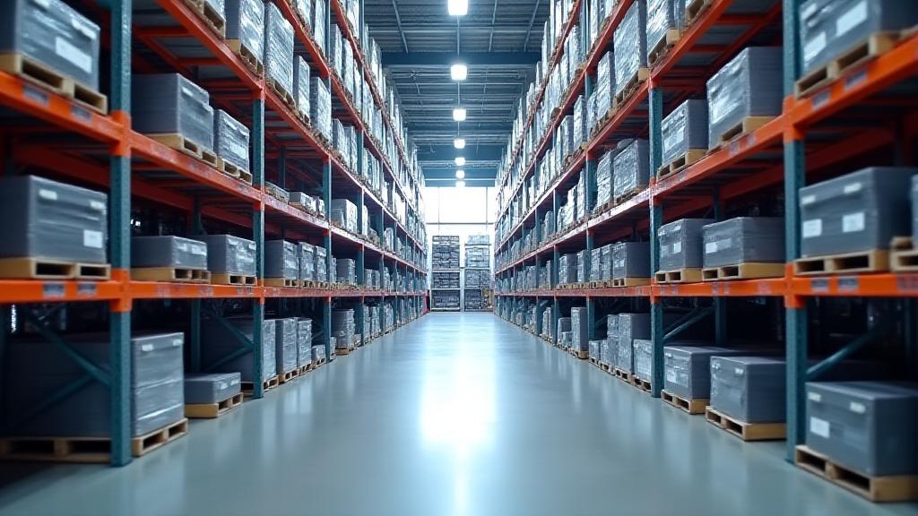 Team working in a high-tech clean warehouse environment
